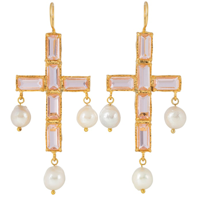 Christie Nicolaides Stefania Earrings Pale Pink