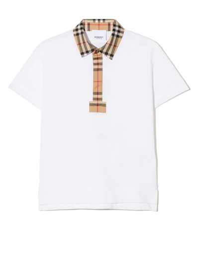 Burberry Vintage Check Polo衫 In White