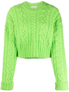 AMI ALEXANDRE MATTIUSSI CABLE-KNIT VIRGIN WOOL JUMPER