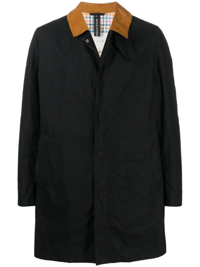 Mackintosh Norfolk Waxed Cotton Coat In Black