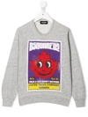 DSQUARED2 GRAPHIC-PRINT MÉLANGE-EFFECT SWEATSHIRT