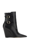 Stuart Weitzman Pointed-toe 100mm Wedge Boots In Black