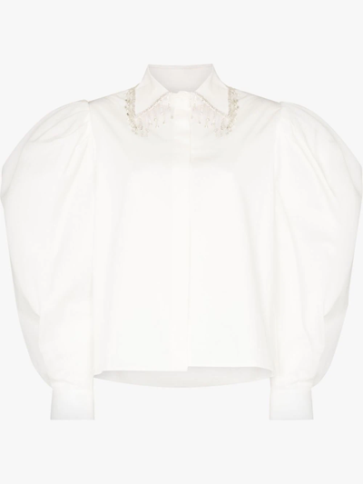 Anouki Cotton Embellished Shirt In White