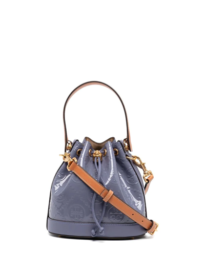 Tory Burch T Monogram Bucket Bag In Blau