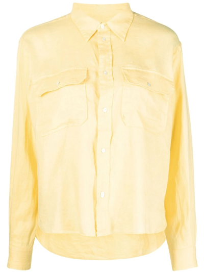 Polo Ralph Lauren Long-sleeve Linen Shirt In Gelb