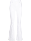 Spanx Skinny Flare High-rise Stretch-denim Jeans In Weiss