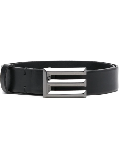 Etro Logo-buckle Leather Belt In Black
