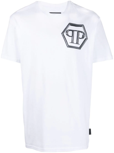 Philipp Plein Logo-print Short-sleeved T-shirt In Weiss