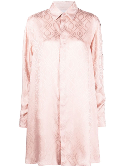 Koché Satin-finish Shirt Dress In Rosa