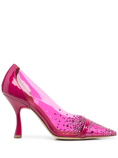 Malone Souliers Joan Embellished Pvc Pumps In Pink