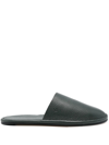 VICTORIA BECKHAM EMBOSSED-LOGO LEATHER SLIPPERS