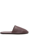 VICTORIA BECKHAM EMBOSSED-LOGO LEATHER SLIPPERS