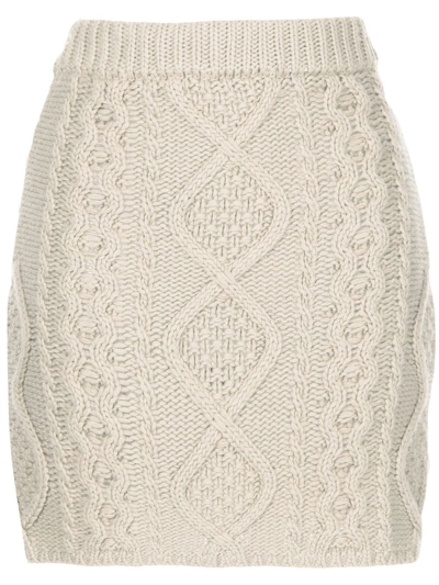 送料無料 いつまで Rokh Cable-knit Mini Skirt In Crema | ModeSens アイドルグッズ