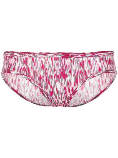 Isabel Marant Salika-print Bikini Briefs In Rosa