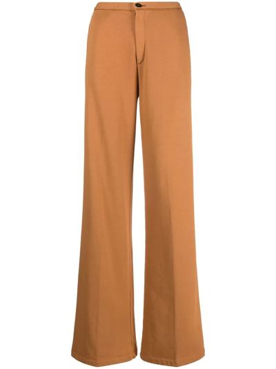 Forte Forte High-rise Wide-leg Trousers In Braun