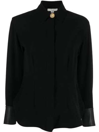 Vince Button-down Fitted Shirt In Schwarz