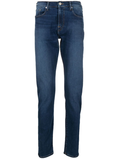 Ps By Paul Smith Mid-rise Straight-leg Jeans In Blau