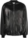 Magda Butrym Zip-up Sheepskin Bomber Jacket In Schwarz
