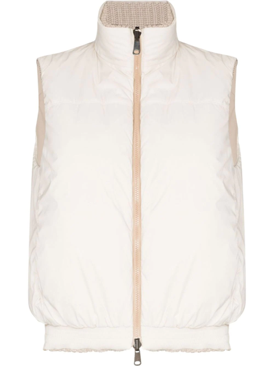 Brunello Cucinelli Neutral Reversible Gilet In Neutrals