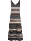 CHLOÉ STRIPED KNITTED MIDI DRESS