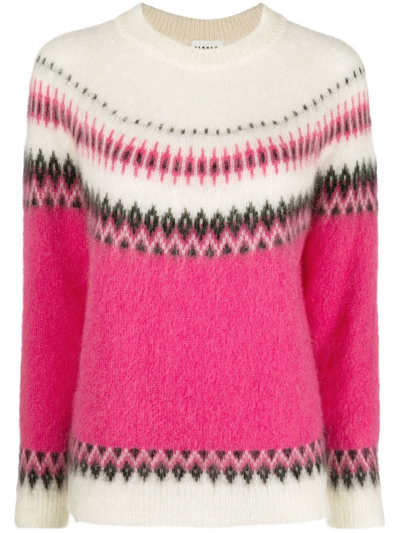 P.a.r.o.s.h Patterned Crew-neck Jumper In Pink