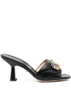 GUCCI 85MM CRYSTAL-EMBELLISHED QUILTED MULES