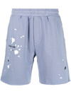 Helmut Lang Embroidered-logo Track Shorts In Blau