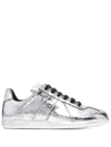 Maison Margiela Metallic Low-top Sneakers Rubber Sole In Grey