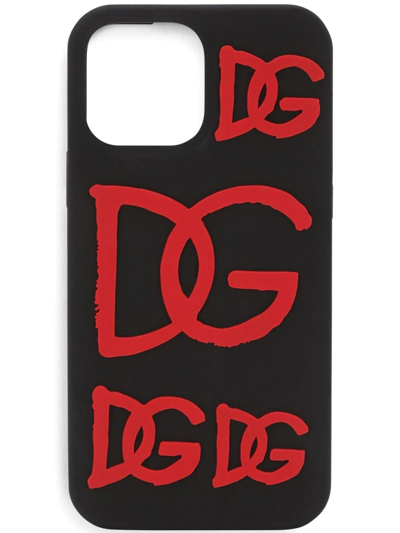Dolce & Gabbana Dg Logo Iphone 13 Pro Max Case In Schwarz