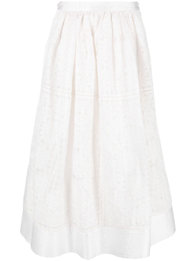 Ulla Johnson Women's Francesca Cotton-silk Midi Skirt In Dove