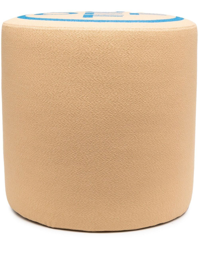 Off-white Off Logo-print Stool In Nude