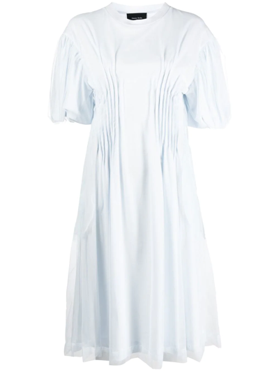 Simone Rocha Tulle Puff-sleeve Sculpted T-shirt Dress In Baby Blue