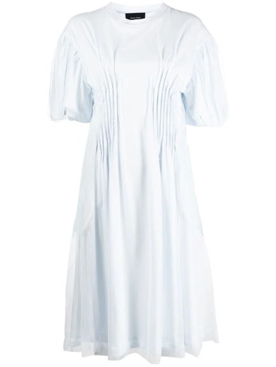 Simone Rocha Tulle Puff-sleeve Sculpted T-shirt Dress In Blue