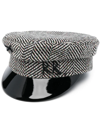 Ruslan Baginskiy Herringbone-pattern Baker Boy Cap In Schwarz