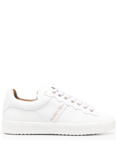See By Chloé Logo Low-top Sneakers In Weiss