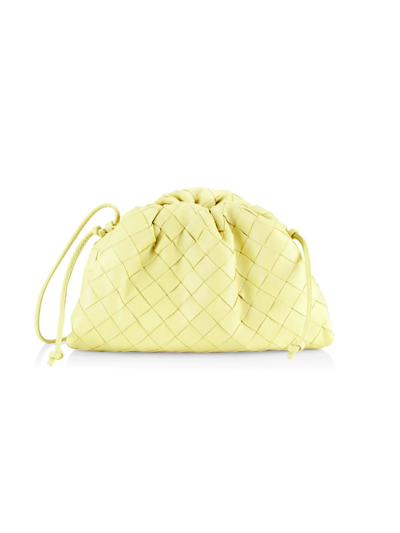 Bottega Veneta Mini The Pouch Leather Clutch In Lantern Gold