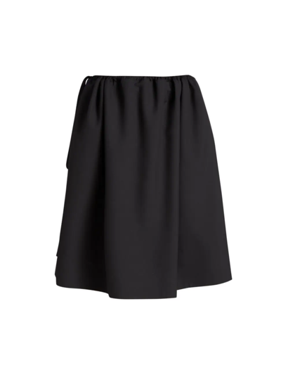 The Row Clare Wool-blend Drawstring Skirt In Black