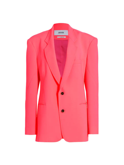 Christopher John Rogers Oversized Crepe Suit Jacket In Pink