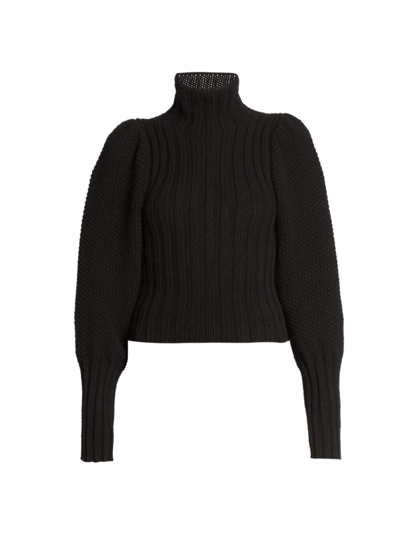 Saint Laurent Wool Turtleneck Sweater In Noir