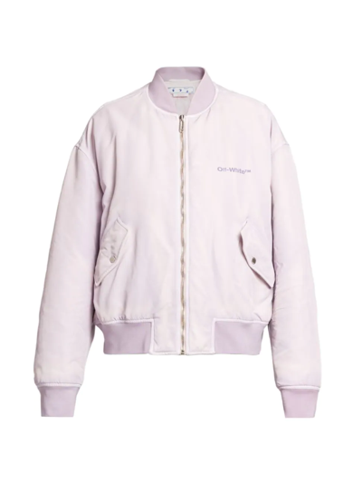 Off-white Laundry Logo Bomber Jacket In Purple