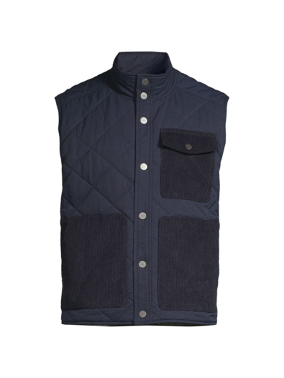 Onia Diamond Quilted Vest In Blue