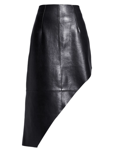 As By Df Fallon Asymmetric Recycled Leather Skirt In Black
