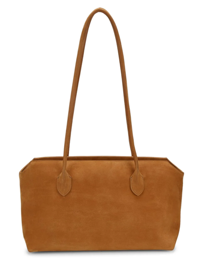 The Row Terrasse Suede Tote In Ginger
