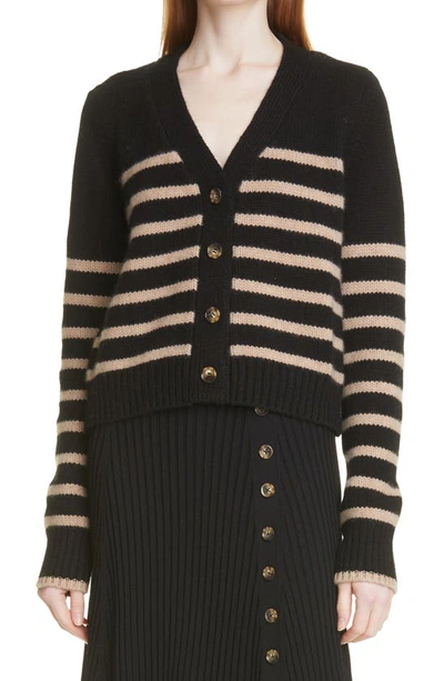 La Ligne Mini Toujours Striped Cashmere Jumper In Black / Tan