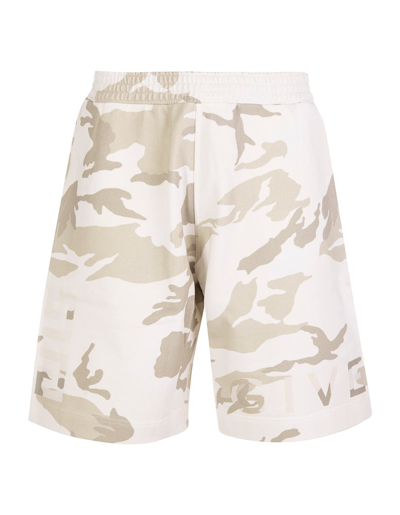 Givenchy Men's Relaxed Camo Sweat Shorts In Light Beige/beige