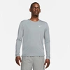 Nike Men's Dri-fit Miler Long-sleeve Running Top In Smoke Grey