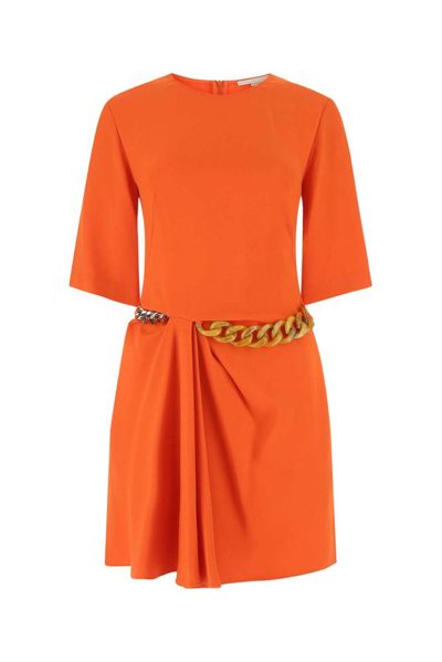 Stella Mccartney Falabella Chain Dress In Orange