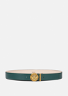 Versace Medusa Biggie Belt, Male, Green, 120 In Green