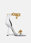 Versace Medusa Chain High Heel Sandals In White