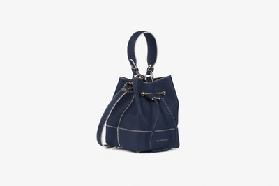 Strathberry Lana Osette In Navy With Vanilla Edge/stitch Luxury Designer Handbags In Navy / White
